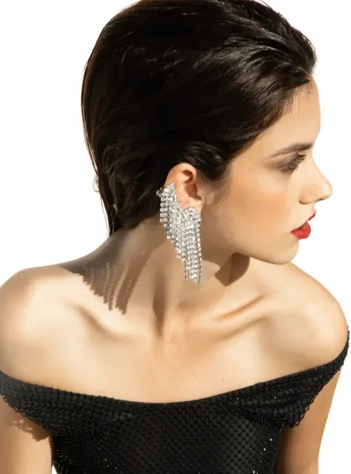 Panicouture Bold crystal statement earrings